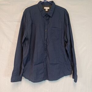 Calvin Klein Shirt Men XL Large Dark Blue Button Up Long Sleeve Collared